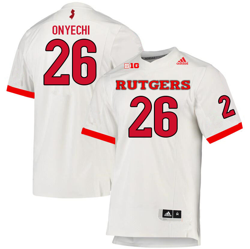 Men #26 CJ Onyechi Rutgers Scarlet Knights College Football Jerseys Sale-White